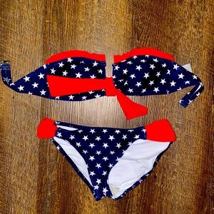 SOLD ***NWOT Simply Southern red,white,blue star bikini